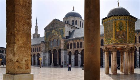 grote moskee omajjadisch damascus syrie begonnen  mosque umayyad mosque historic