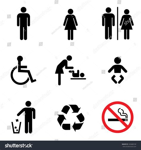 people icon set toilet restroom icon stock vector 323688749 shutterstock