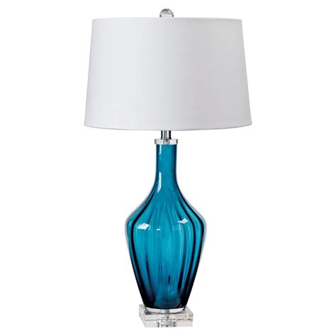 Ione Modern Classic Sapphire Blue Glass Table Lamp Kathy