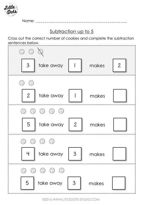 subtraction worksheet  kindergarten  grade  level pra