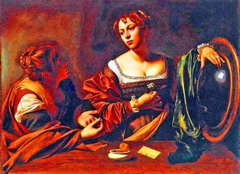 centuries past caravaggio martha and mary magdalene c 1598 oil