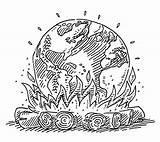 Global Warming Drawing Campfire Planet Earth sketch template