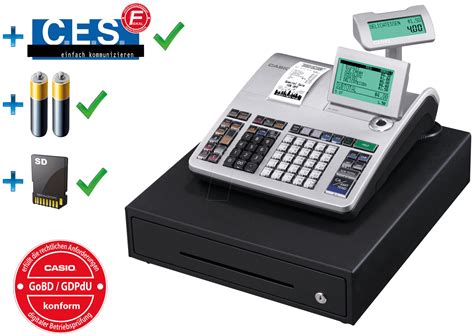 casio smb sr electronic cash register silver  reichelt elektronik