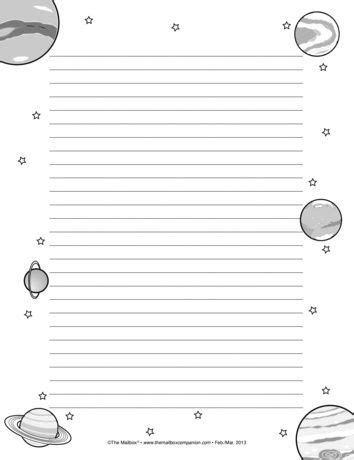 space writing paper lesson plans  mailbox science journal