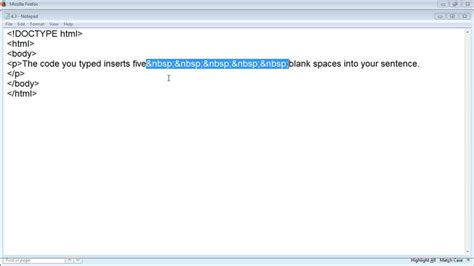 add space  html instructions teachucomp