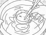 Ponyo Ghibli Colouring Kiki Coloringhome sketch template