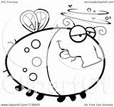 Drunk Outlined Chubby Fly Coloring Clipart Cartoon Thoman Cory Vector 2021 sketch template