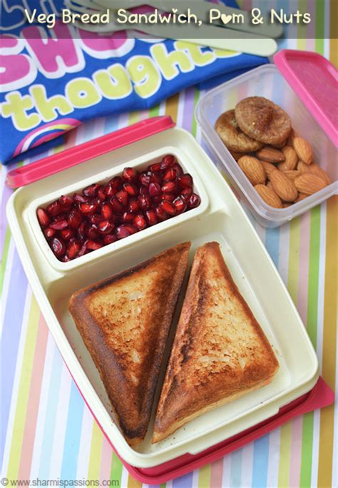 kids lunch box recipes idea  veg bread sandwichfruits nuts sharmis passions