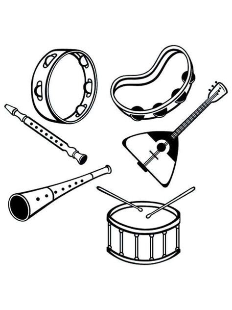 musical instruments coloring pages  printable musical instruments