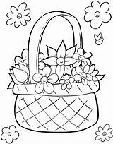 Easter Basket Coloring Pages Printable Flower Colouring Printables Getcolorings Color Print Getdrawings Colorings sketch template