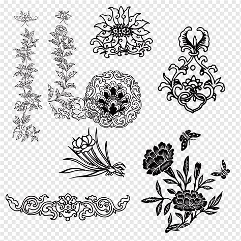 motif floral design designer pattern vintage traditional pattern material chinese style
