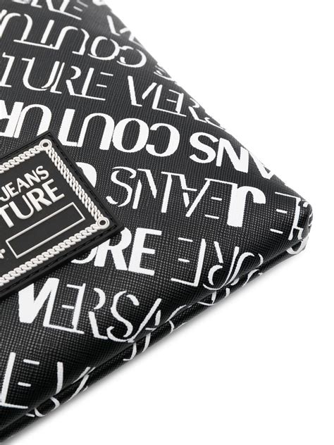 versace jeans couture logo print messenger bag farfetch