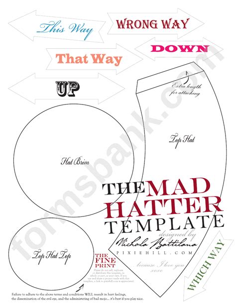 mad hatter hat template printable