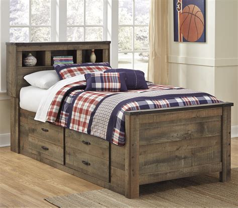 trevor rustic  twin bookcase bed   bed storage ruby