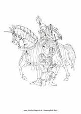Knight Jousting sketch template