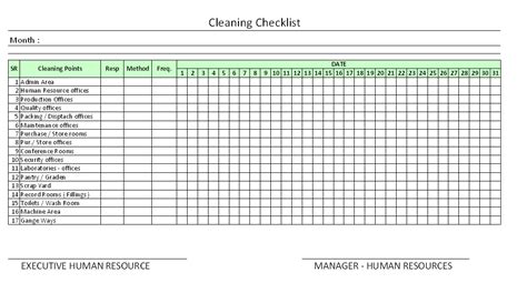 daily office cleaning checklist excel planner template
