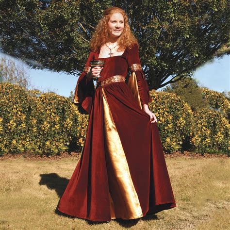 Berengaria Gown Medieval Burgundy Velvet Dress Museum Replicas