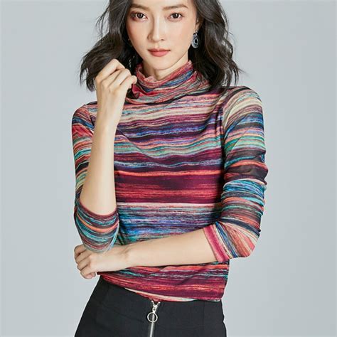 2019 spring long sleeve striped women mesh t shirts lady long sleeve
