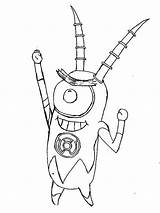 Plankton Coloring Robot Pages Netart Getcolorings Getdrawings Template Color sketch template