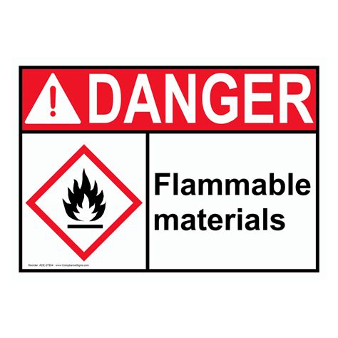 ansi danger   store flammable materials sign ade  flammable