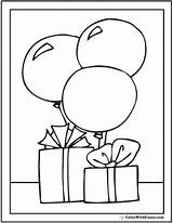 Coloring Birthday Balloons Pages Happy Gifts Ballons Color Pdf Printable Theme Colorwithfuzzy sketch template