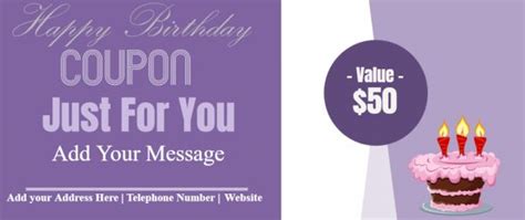 birthday coupon template customize  print  home