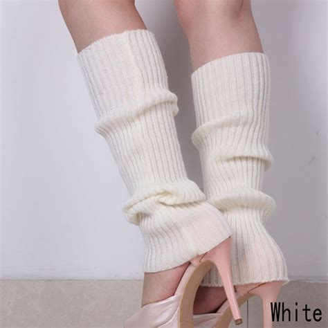 buy knit winter leg warmers candy color casual women