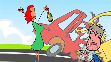 Funny Animated Drunk Car Crash Cartoon Don T Trust
