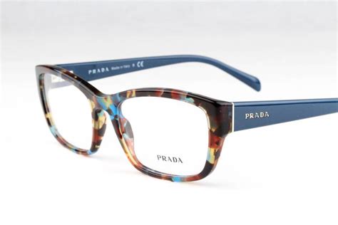 new prada vpr18o eyeglasses frames blue havana marble nag 1o1 authentic