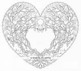Tree Coloring Pages Adults Getcolorings Heart Emerlye Cynthia Printable sketch template