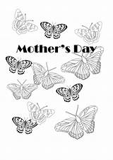 Coloring Mother Pages Mothers Butterflies sketch template