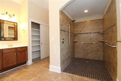 Handicapped Accessible Master Bathroom With Roll In Shower