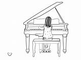 Piano Playing Girl Dribbble sketch template