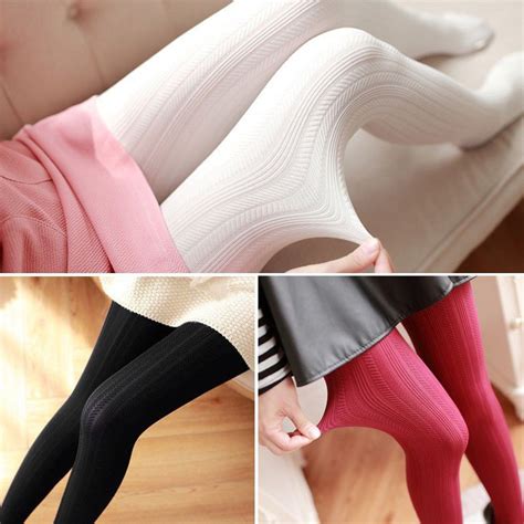 fashion womens thick tights knit winter pantyhose tights