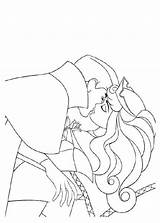 Coloring Pages Kissing Prince Aurora Princess Disney Majuu Characters sketch template