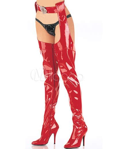 Red Thigh High 4 1 10 High Heel Patent Leather Sexy Boots