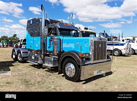 trucks australia peterbilt  series  hp semi truck    gold mining town