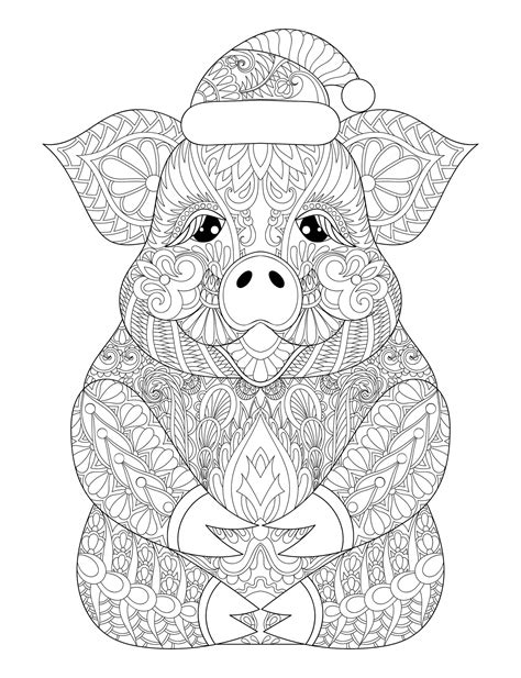 pig coloring book  adults amazing pigs stress relieving etsy