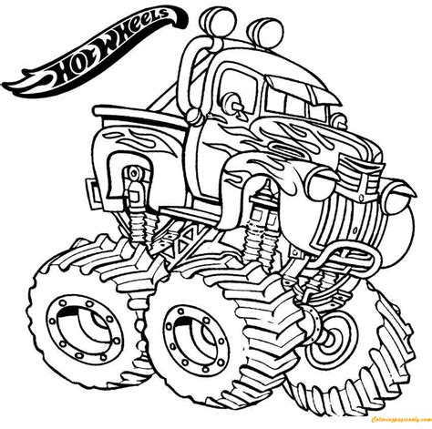 monster truck hot wheels coloring page  coloring pages