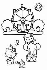 Kitty Hello Coloring Pages Beach Getcolorings Getdrawings sketch template