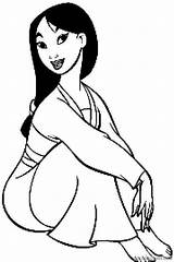 Mulan Coloring4free Coloriages sketch template