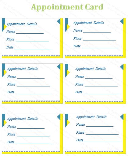 appointment card template  appointment cards  printable card