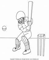 Cricket Coloring Sheet Sports sketch template