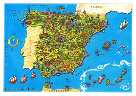 maps  spain detailed map  spain  english tourist map map  resorts  spain road