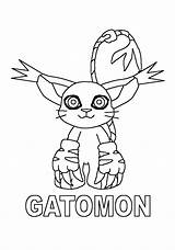 Digimon Ausmalbilder Animaatjes Gatomon Coloriages Angewomon Coloring4free Claw Evolution Animes sketch template