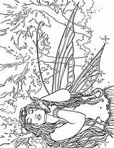 Coloring Pages Fantasy Fenech Selina Mermaid Adult Mythical Fairy Elf Printable Enchanting Mystical Colouring Dragon Books Drawings Cloudfront Artist Book sketch template
