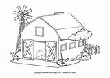 Coloring Farm Colouring Barn Pages Shed Printable House Kids Print Cartoon Farms Barnyard Draw Village Designlooter Activityvillage Animals Drawings Barns sketch template