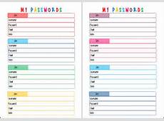 PRINTABLE Password Tracker for large planner Password Keeper A5