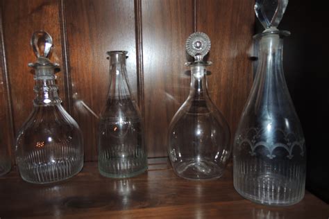 Collection Of Early American Decanters Ages And Styles Vary