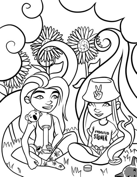 hippie stoner coloring pages thekidsworksheet    marijuana